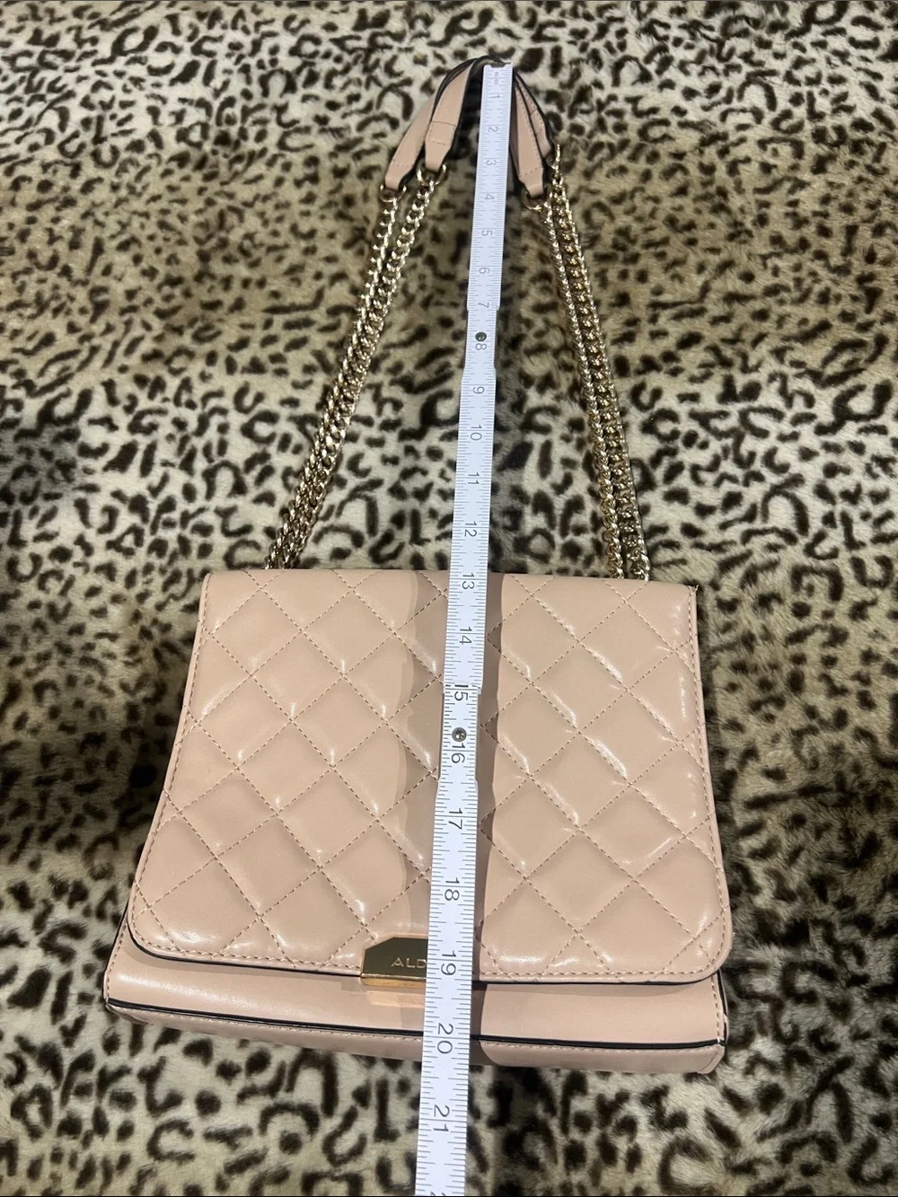 ALDO Quilted Blush Pink Chain-Strap Crossbody Bag